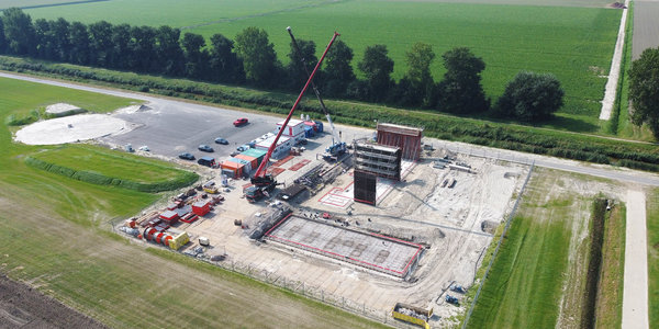 Bouw onderstation Windplanblauw